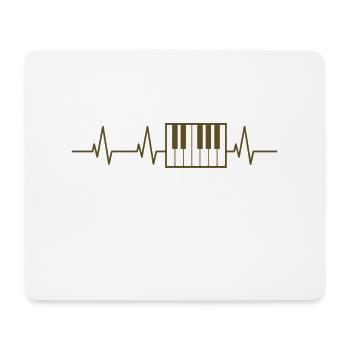 Klavierspieler Herzschlag - Mousepad (Querformat) - Weiß - Vorne
