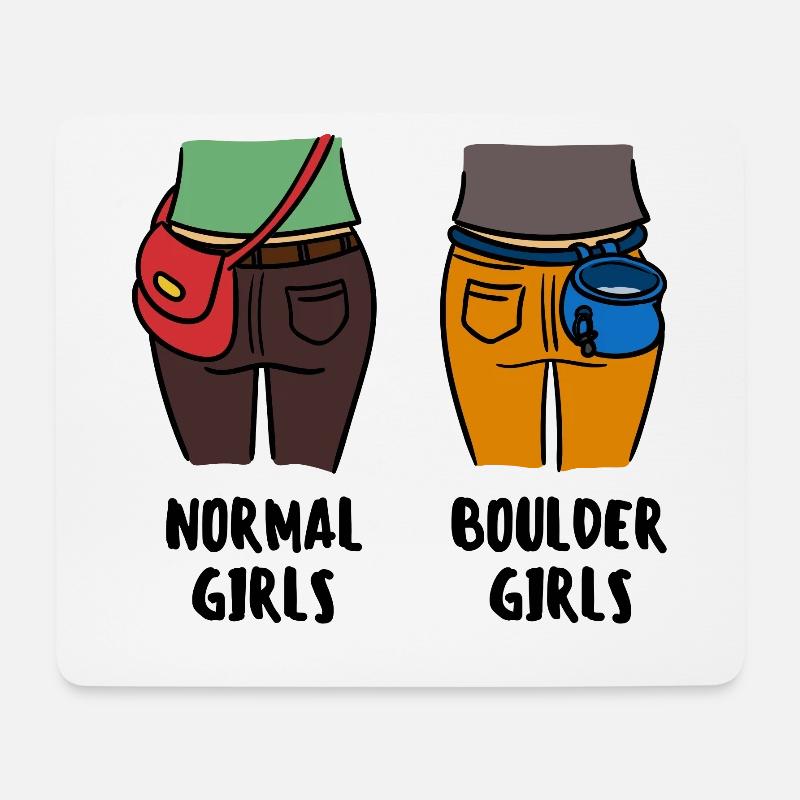 Boulder Boulderer Klettern Bergsteigen Lustig - Mousepad (Querformat) - Weiß
