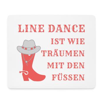 Motto: Line Dance ist wie Träumen mit den Füßen - Mousepad (Querformat) - Weiß - Vorne