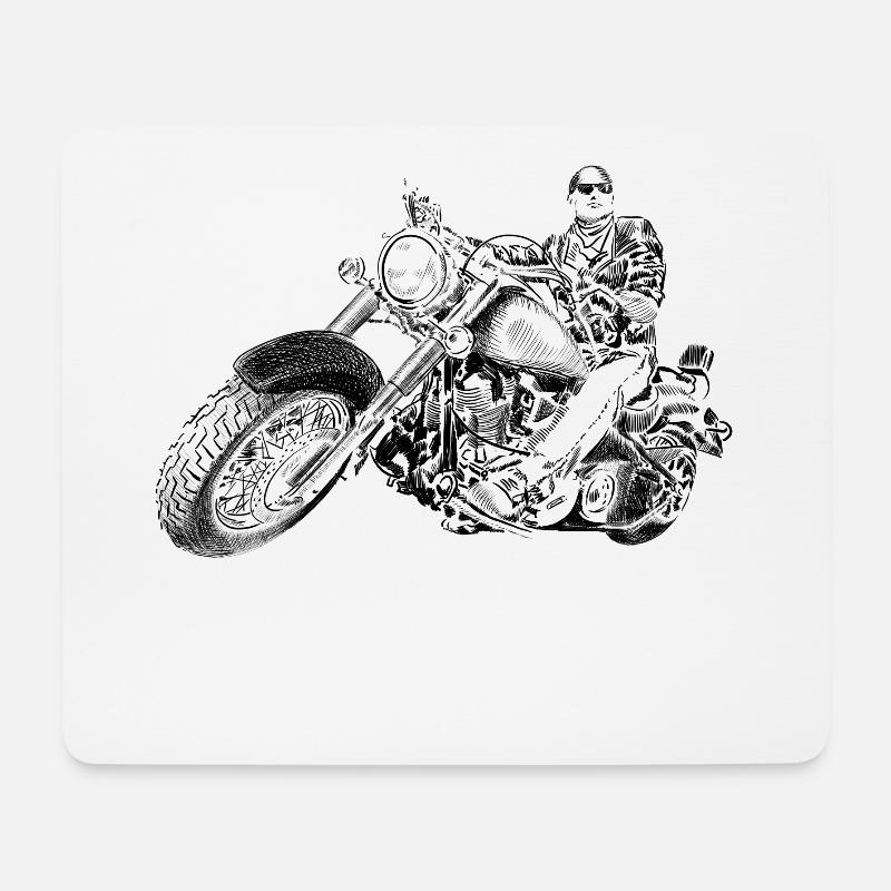 chopper - Mousepad (Querformat) - Weiß