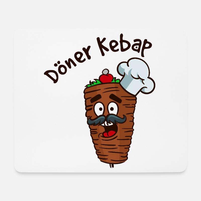 Döner Kebap Grillspieß Grillfleisch Lustig Cartoon - Mousepad (Querformat) - Weiß