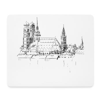 München - Mousepad (Querformat) - Weiß - Vorne