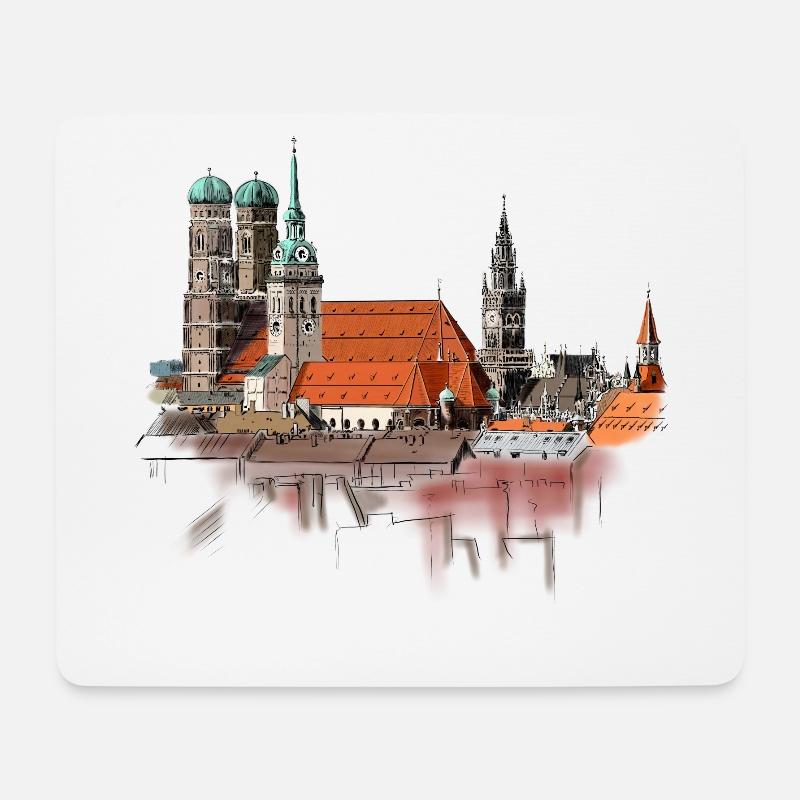 München - Mousepad (Querformat) - Weiß