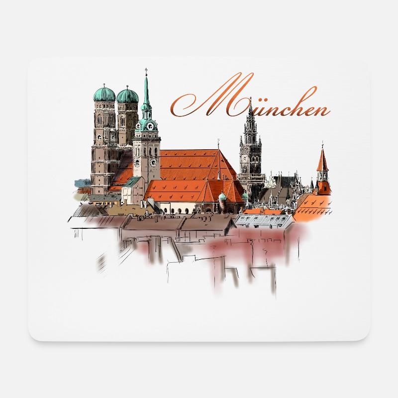 München - Mousepad (Querformat) - Weiß