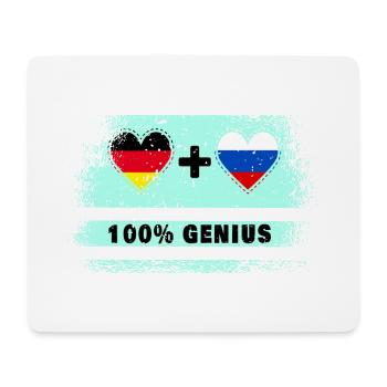 Deutschland und Russland 100% Genial / Geschenk - Mousepad (Querformat) - Weiß - Vorne