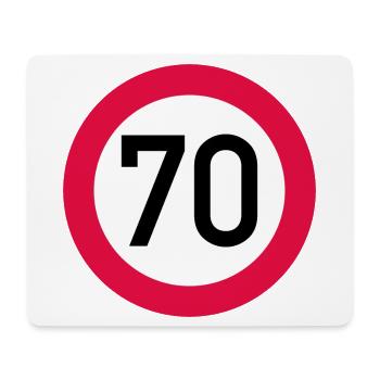 70 ans Attention ! Panneau de signalisation 70 km/h - Tapis de souris (format paysage) - blanc - Devant