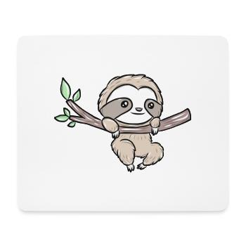 Sloth on a branch – Cute tree design - Mouse Pad (horizontal) - white - Front