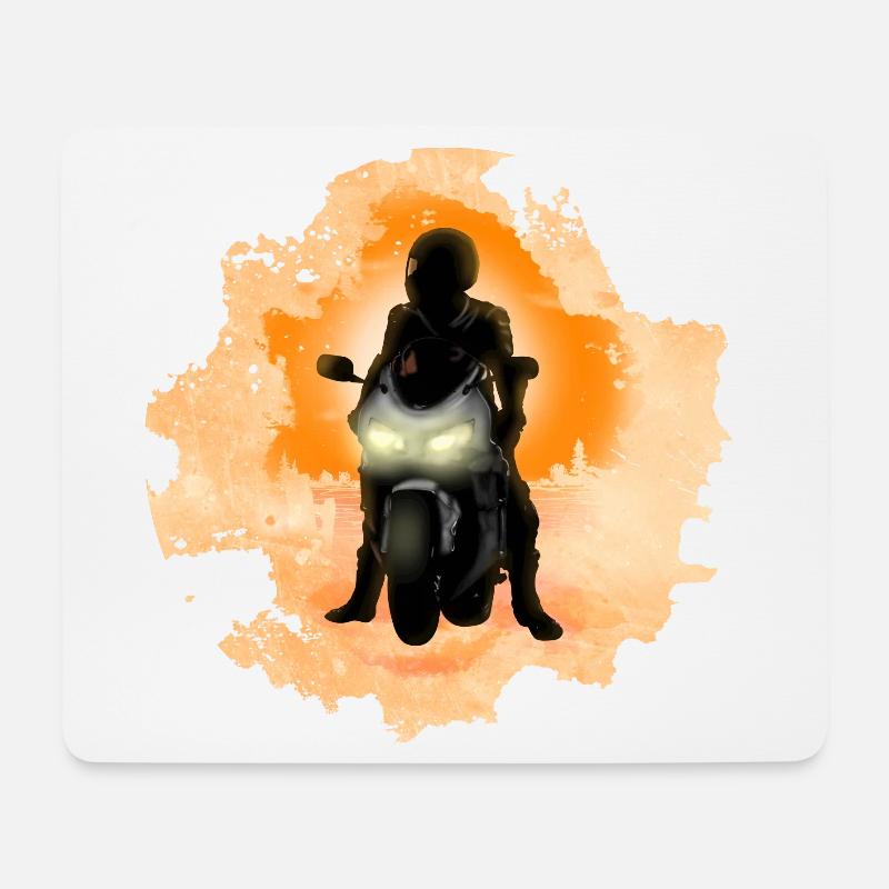 Biker - Mousepad (Querformat) - Weiß