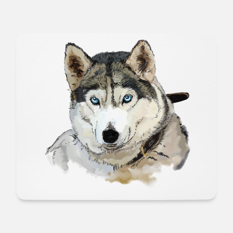 Husky - Mousepad (Querformat) - Weiß