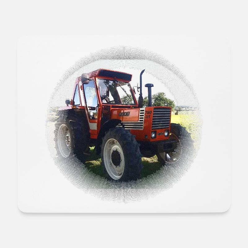 Roter Traktor Feldlandschaft - Mousepad (Querformat) - Weiß