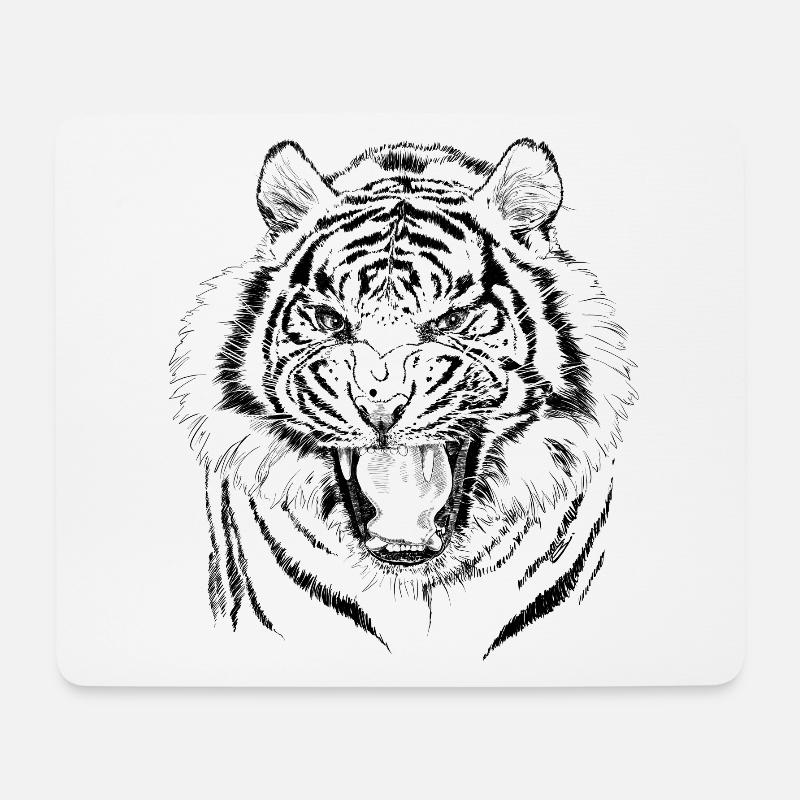 Tiger - Mousepad (Querformat) - Weiß