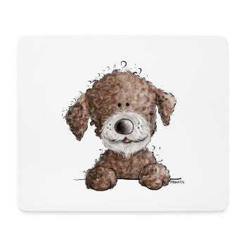 Sweet Lagotto Romagnolo I chien de dessin animé chien d'eau - Tapis de souris (format paysage) - blanc - Devant