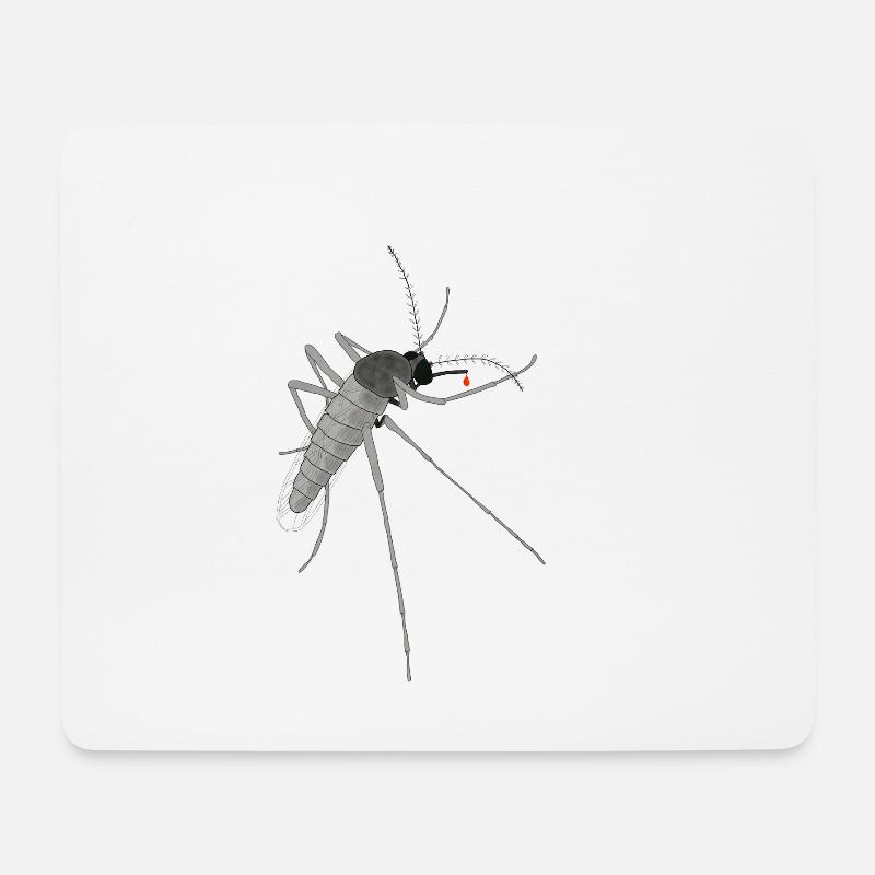 Detailreiche Moskitoillustration - Mousepad (Querformat) - Weiß