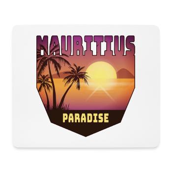 Mauritius design with palm trees and sun / gift - Mouse Pad (horizontal) - white - Front