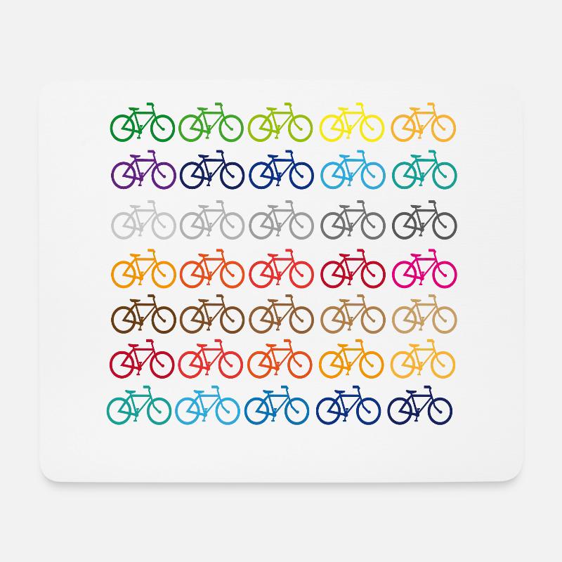 Viele farbige Fahrräder - Mousepad (Querformat) - Weiß