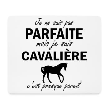 je ne suis pas parfait mais je suis cavalière ... - Tapis de souris (format paysage) - blanc - Devant