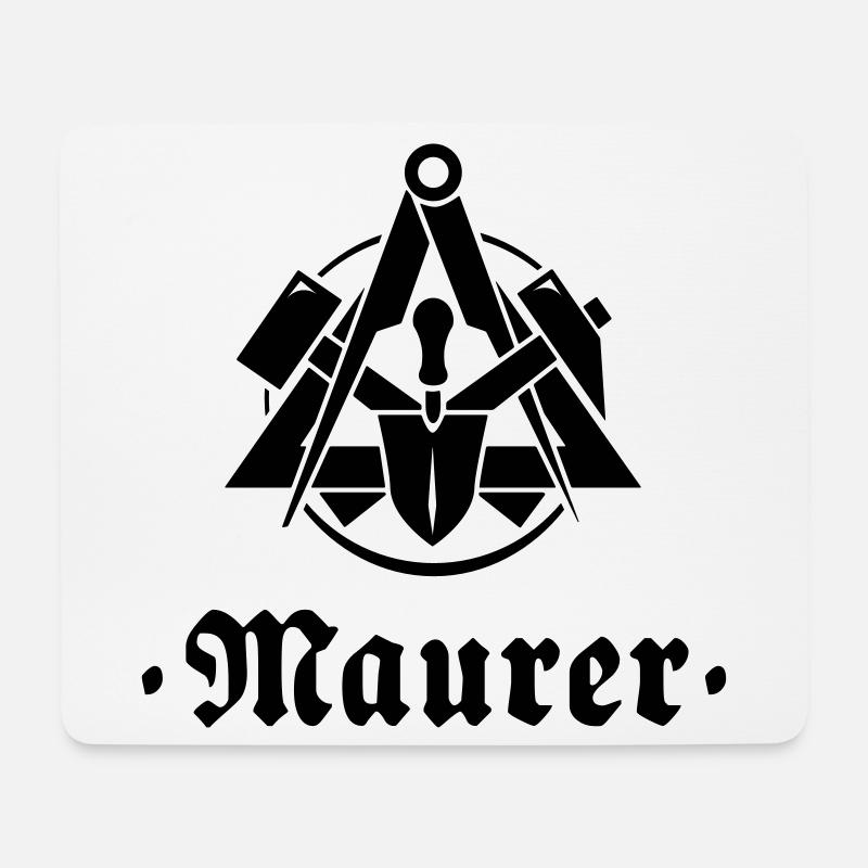 Maurer, Zunftzeichen mit alter Schrift - Mousepad (Querformat) - Weiß