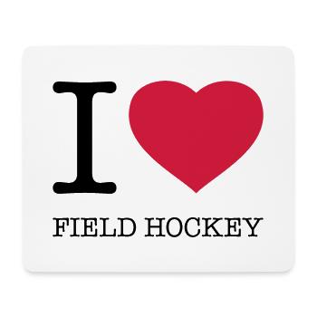 I LOVE FIELD HOCKEY Feldhockey - Mousepad (Querformat) - Weiß - Vorne