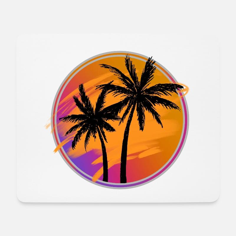 Palmen Retro - Mousepad (Querformat) - Weiß