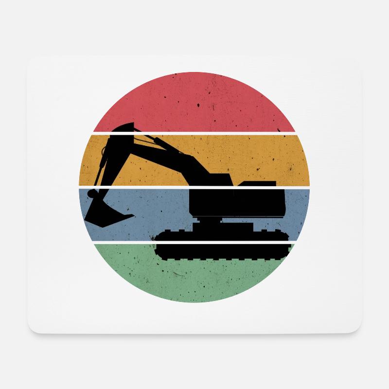 Bagger - Mousepad (Querformat) - Weiß