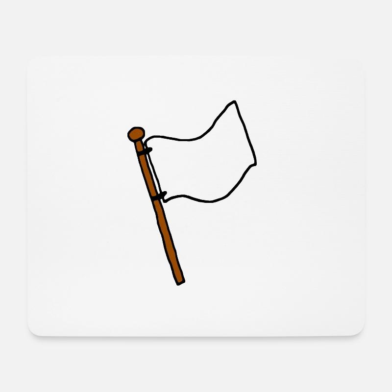 Weiße Flagge, Fahne - Mousepad (Querformat) - Weiß