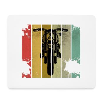 Motorrad Biker Retro - Mousepad (Querformat) - Weiß - Vorne