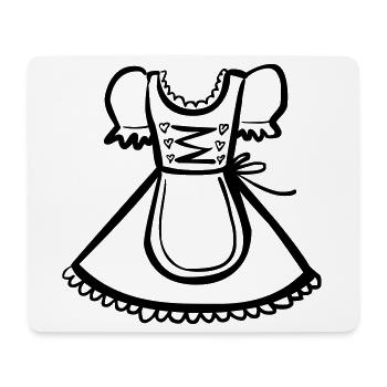 Dirndl – Schwarz-Weiß-Zeichnung – einfärbbar - Mousepad (Querformat) - Weiß - Vorne
