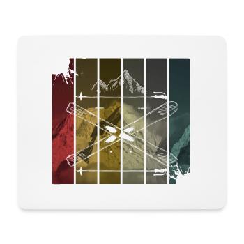 ski - Tapis de souris (format paysage) - blanc - Devant
