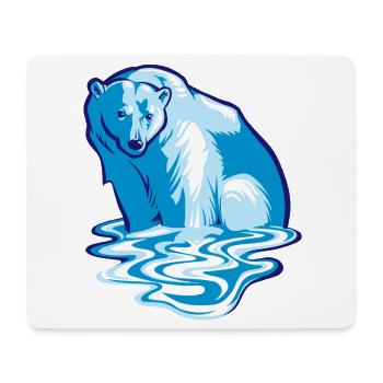 Ours polaire qui fond - Tapis de souris (format paysage) - blanc - Devant
