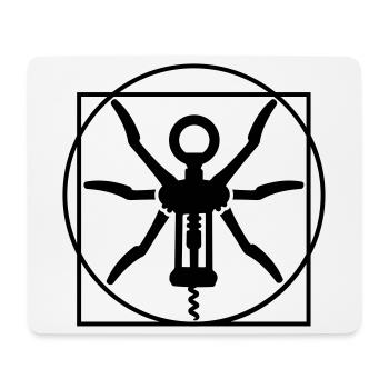Vitruvian Mann Wein Korkenzieher Leonardo Da Vinci - Mousepad (Querformat) - Weiß - Vorne
