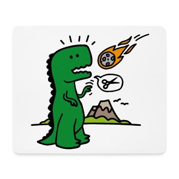 Rock paper scissors T-rex lustig Dinosaurier Komet - Mousepad (Querformat) - Weiß - Vorne