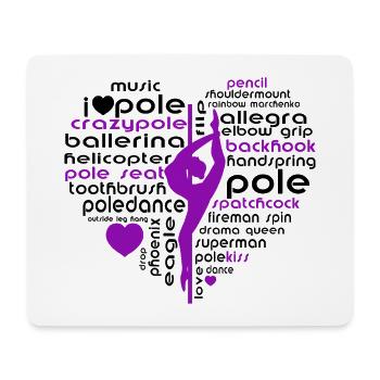 Danse au poteau violet Acrobaties en forme de cœur Art - Tapis de souris (format paysage) - blanc - Devant