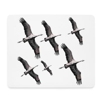 Bird migration cranes - Mouse Pad (horizontal) - white - Front