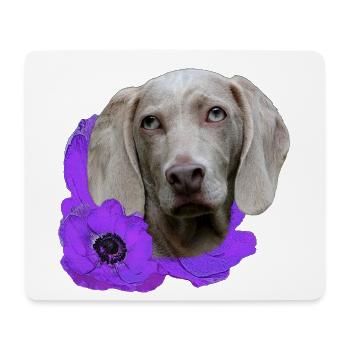 Anemonen mit Weimaraner, jagdhund Liebhaber - Mousepad (Querformat) - Weiß - Vorne