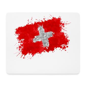 Suisse Nati drapeau drapeau fan de football équipe - Tapis de souris (format paysage) - blanc - Devant