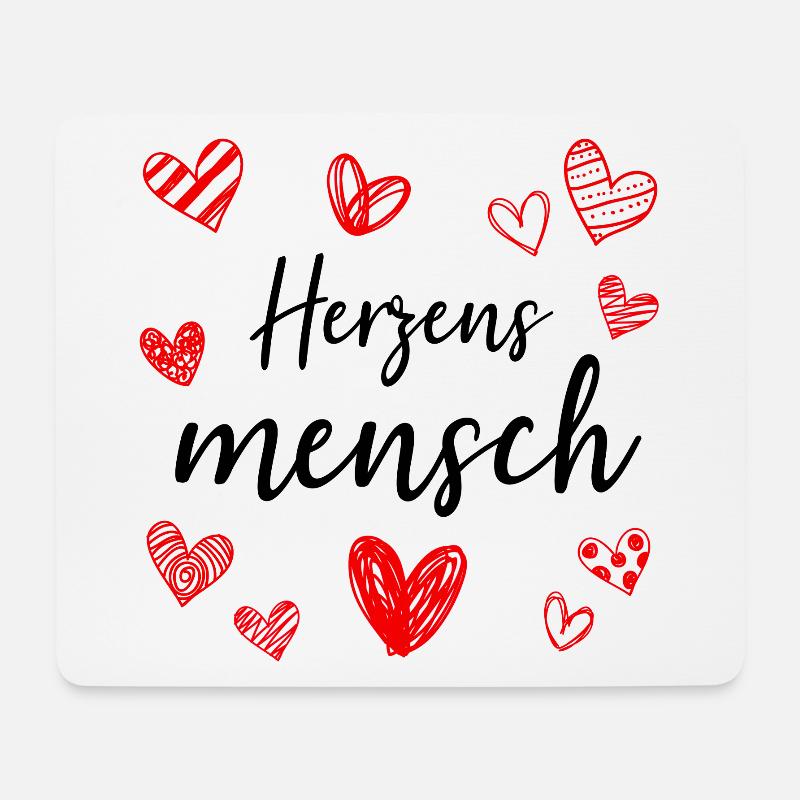 Herzensmensch Liebe Herzen Valentinstag Geschenk - Mousepad (Querformat) - Weiß