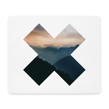 X - mountains - Mouse Pad (horizontal) - white - Front