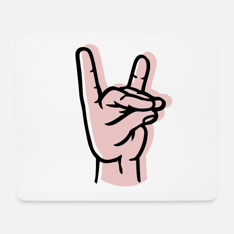 Hand - fox - offset - Mouse Pad (horizontal) - white