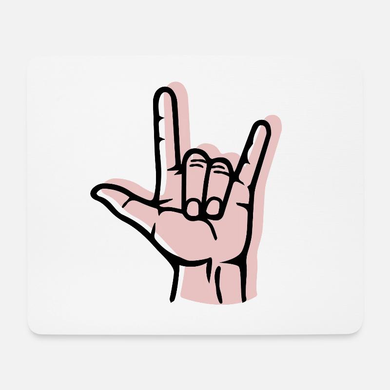 Hand metal offset - Mouse Pad (horizontal) - white