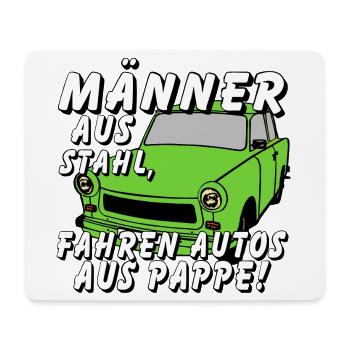 Männer aus Stahl, Auto aus Pappe ,  601 - Mousepad (Querformat) - Weiß - Vorne