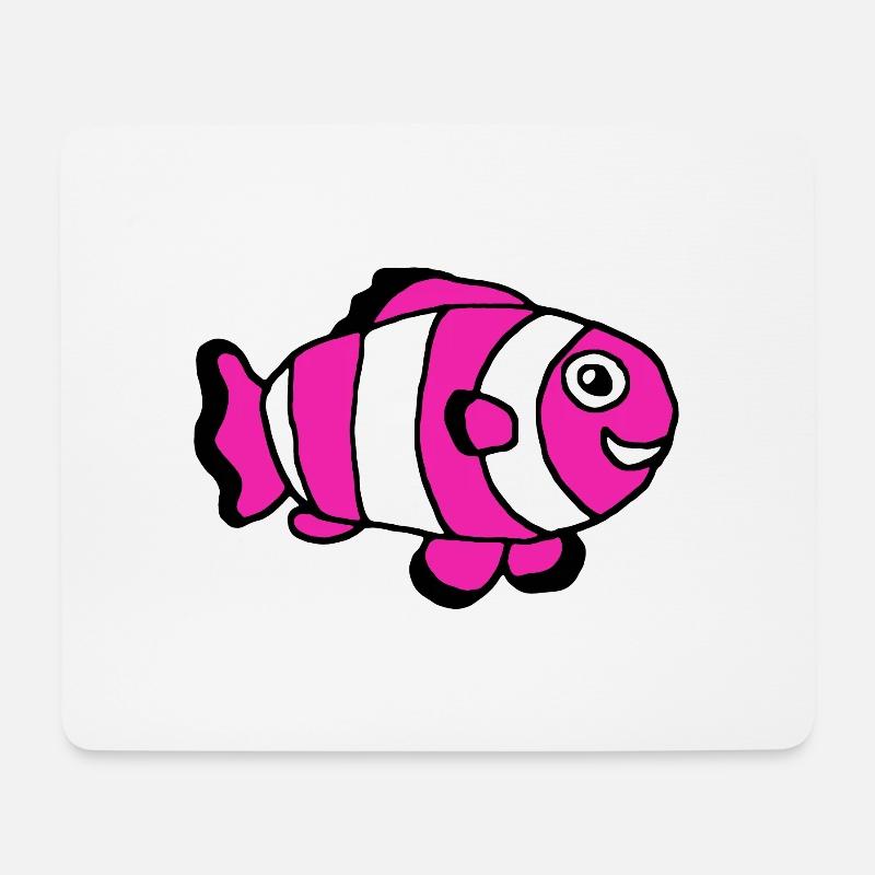 Pinker Clownfisch, Weibchen, Mädchen - Mousepad (Querformat) - Weiß
