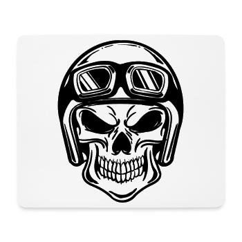 Crâne moto biker casque motos sauvage cool - Tapis de souris (format paysage) - blanc - Devant