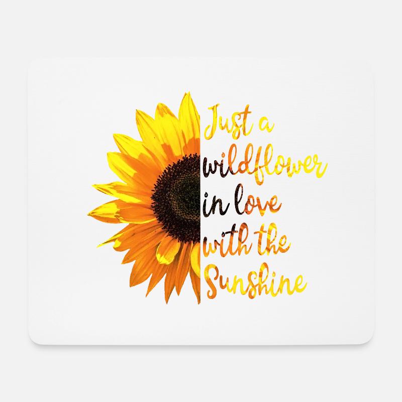 Sonnenblume Inspirierendes Zitat - Mousepad (Querformat) - Weiß