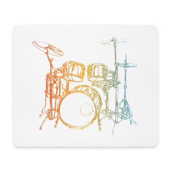 Schlagzeug - Mousepad (Querformat) - Weiß - Vorne