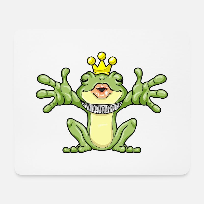 Frosch Krone - Mousepad (Querformat) - Weiß