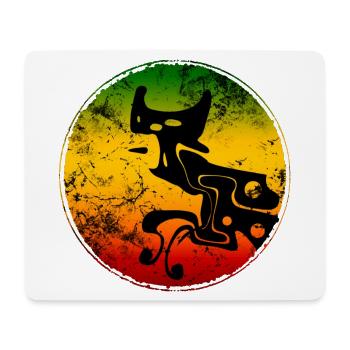 Abstrakte Wildcat Silhouette in Reggaefarben - Mousepad (Querformat) - Weiß - Vorne