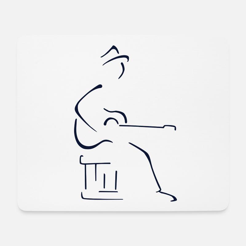 Guitariste blues - Tapis de souris (format paysage) - blanc