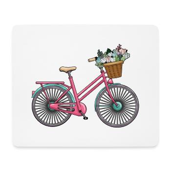 Women's Bicycle Flowers - Mouse Pad (horizontal) - white - Front
