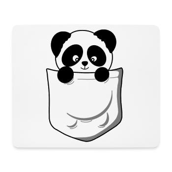Panda panda bear pocket funny cute - Mouse Pad (horizontal) - white - Front