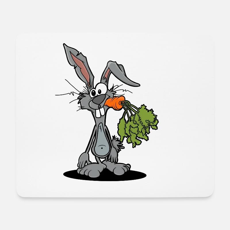 Lustiger Hase Kaninchen Geschenk - Mousepad (Querformat) - Weiß